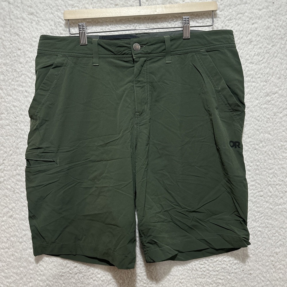 Outdoor Research Cargo Shorts Men's Size 36 Green‎ Hiking Outdoors Stretch Logo